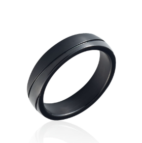 Bague en acier noir